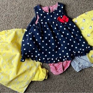 NWOT Lot of three Summer Baby Girl Romper Suits 12-18M
